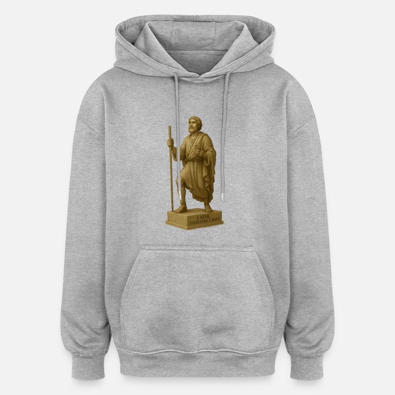 Interprétation moderne du pèlerin - Sweat à capuche oversize unisexe - gris chiné