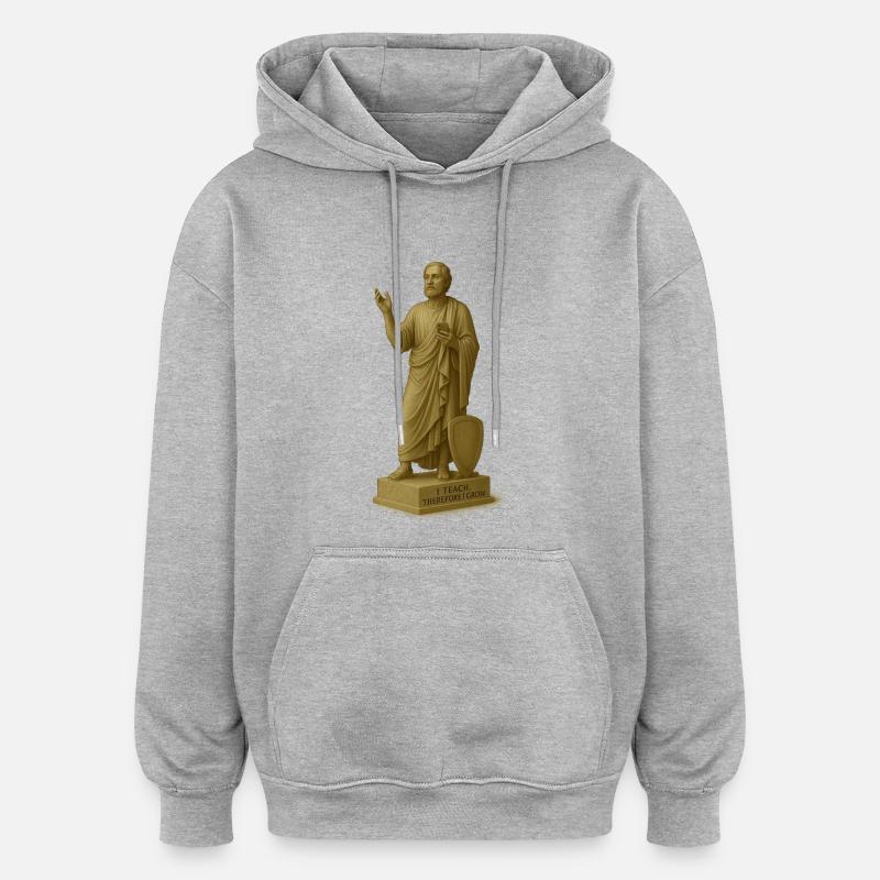 Teaching philosopher with smartphone - Oversized Unisex Hoodie - heather grey
