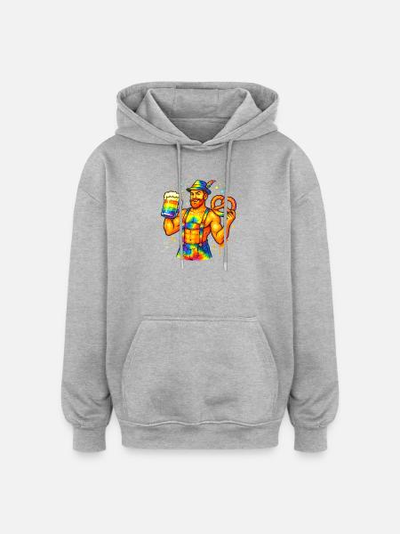 pride bavarian - Oversized Unisex Hoodie - Grau meliert
