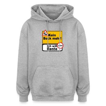 Kein Bock Mehr Rente Jetzt - Oversized Unisex Hoodie - Grau meliert - Vorne - Noah (186cm)