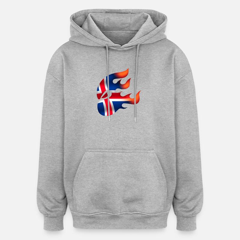 Drapeau de l’Islande - Islande - Ninja - Sweat à capuche oversize unisexe - gris chiné