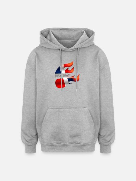Flag of the Dominican Republic - Oversized Unisex Hoodie - heather grey