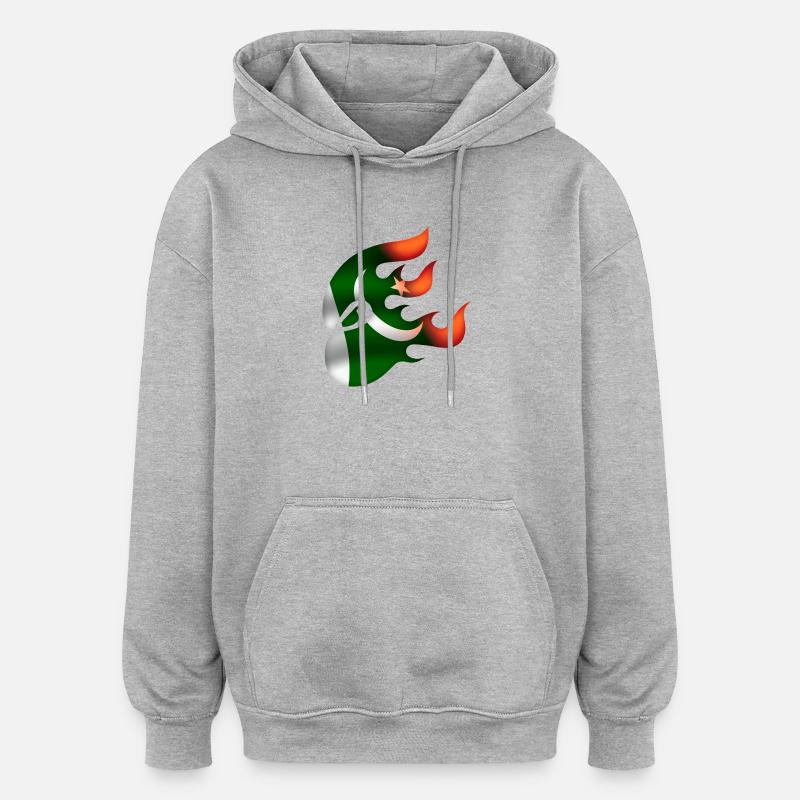 Drapeau du Pakistan - Pakistan - Ninja - Sweat à capuche oversize unisexe - gris chiné