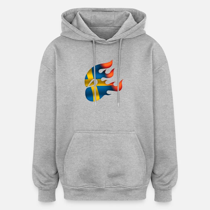 Drapeau de la Suède - Suède - Ninja - Sweat à capuche oversize unisexe - gris chiné