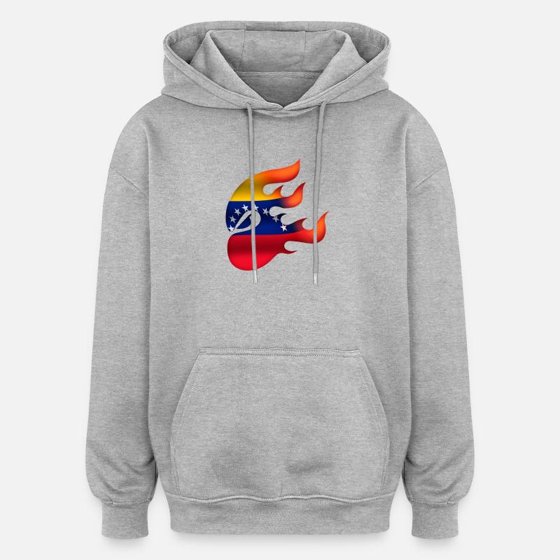 Drapeau du Venezuela - Venezuela - Ninja - Sweat à capuche oversize unisexe - gris chiné