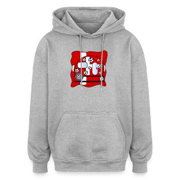 Fußball Camping Dänemark - Oversized Unisex Hoodie - Grau meliert - Vorne - Noah (186cm)