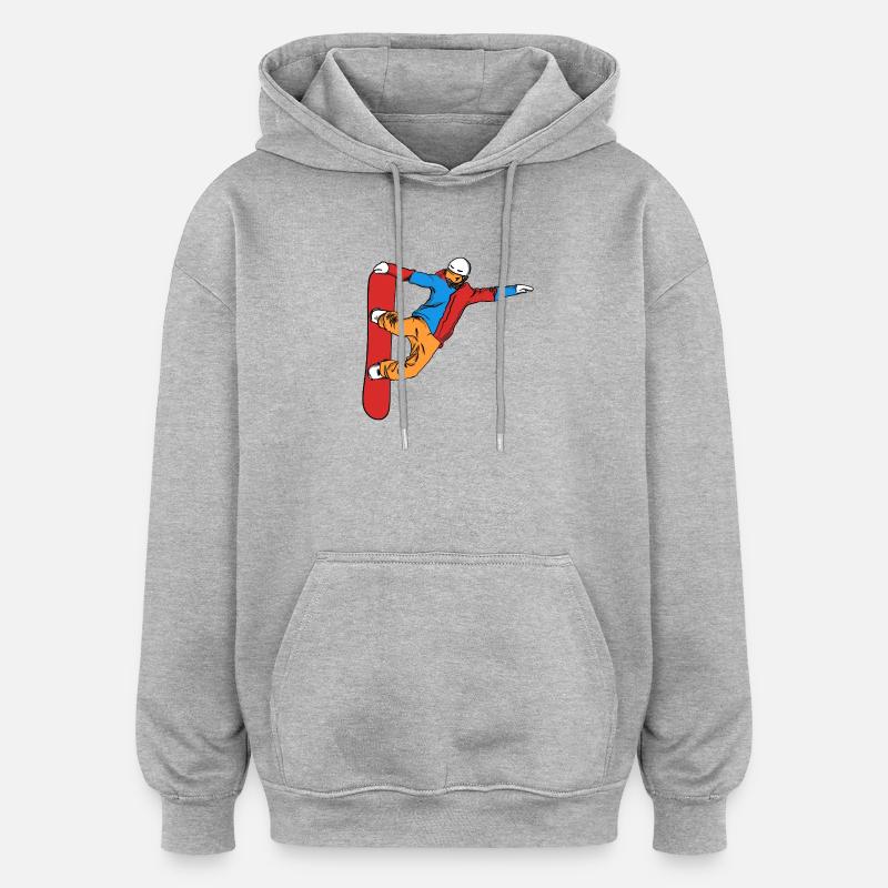 Snowboarders - Sweat à capuche oversize unisexe - gris chiné