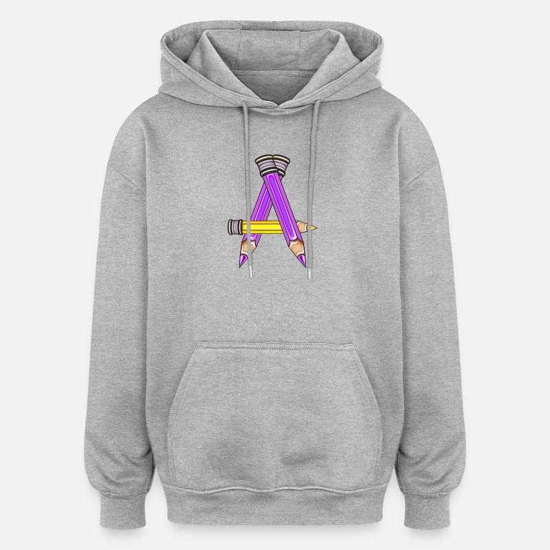 SCHULKIND BUCHSTABE A - Oversized Unisex Hoodie - Grau meliert