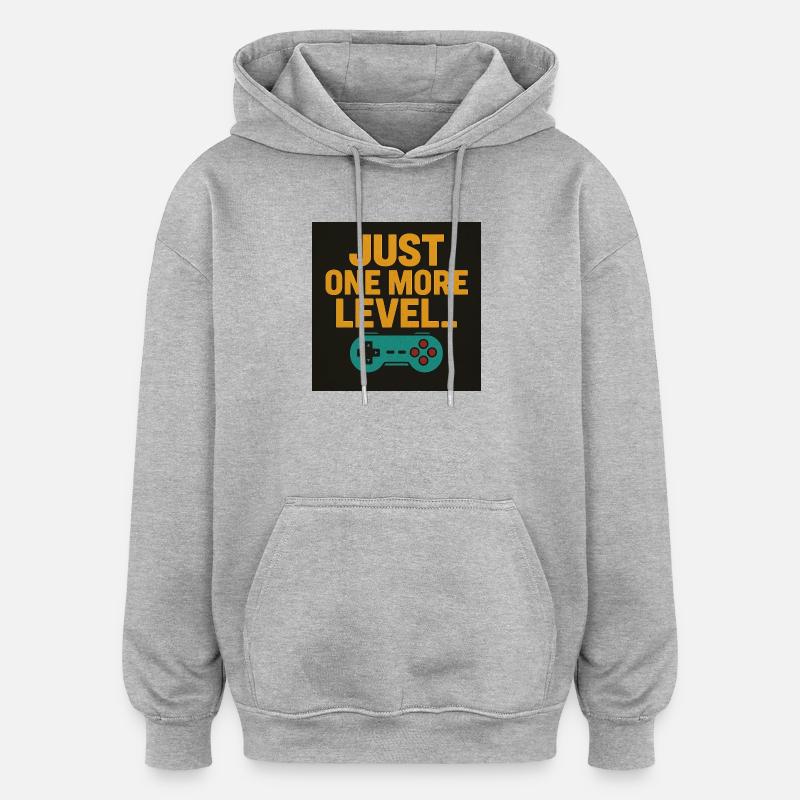 Gaming Motivation Spruch mit Controller - Oversized Unisex Hoodie - Grau meliert