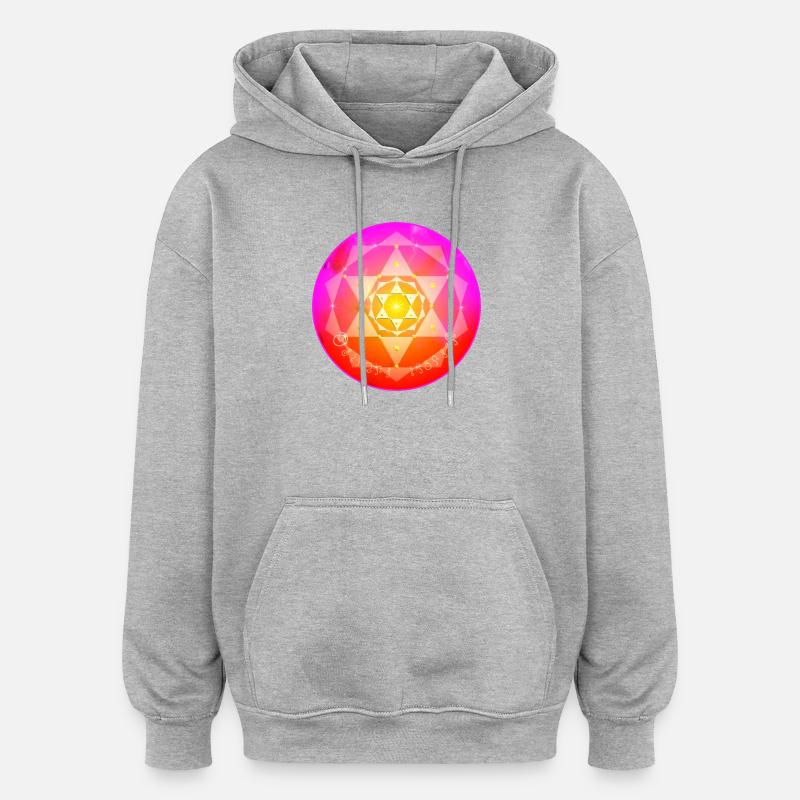 Mandala de cristal Kordulah - ElshaddaiShikaina - Sweat à capuche oversize unisexe - gris chiné