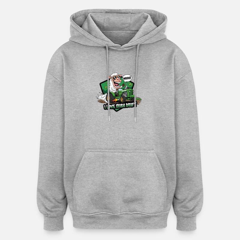 Irisches Drift Schaf Auto Design - Oversized Unisex Hoodie - Grau meliert
