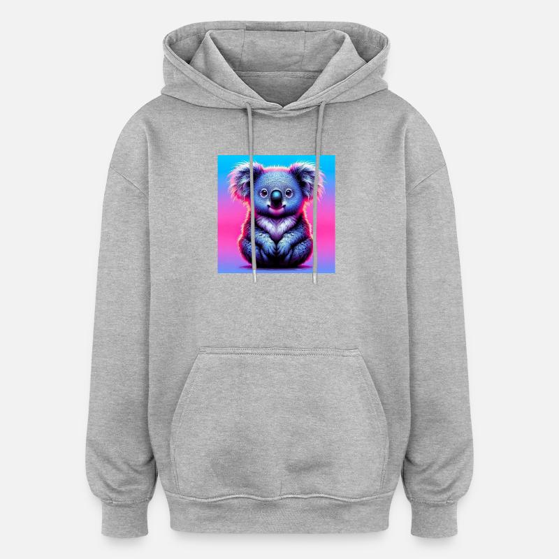 Koala - Sweat à capuche oversize unisexe - gris chiné