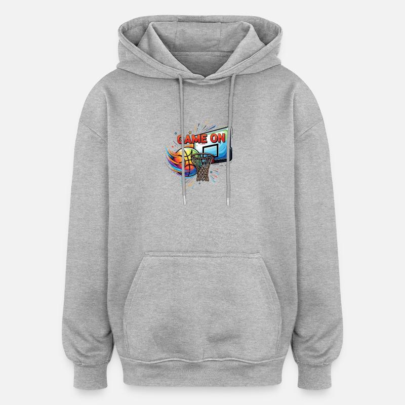 Jouez - Sweat à capuche oversize unisexe - gris chiné