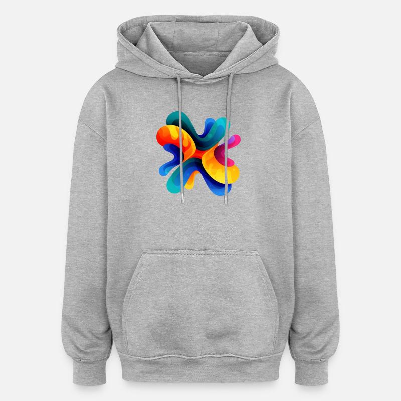 Modèle - Sweat à capuche oversize unisexe - gris chiné