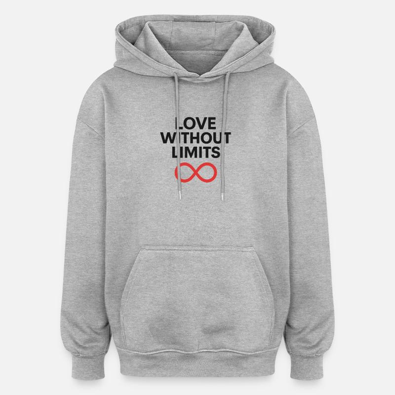 L’amour sans limites Infinity Design - Sweat à capuche oversize unisexe - gris chiné