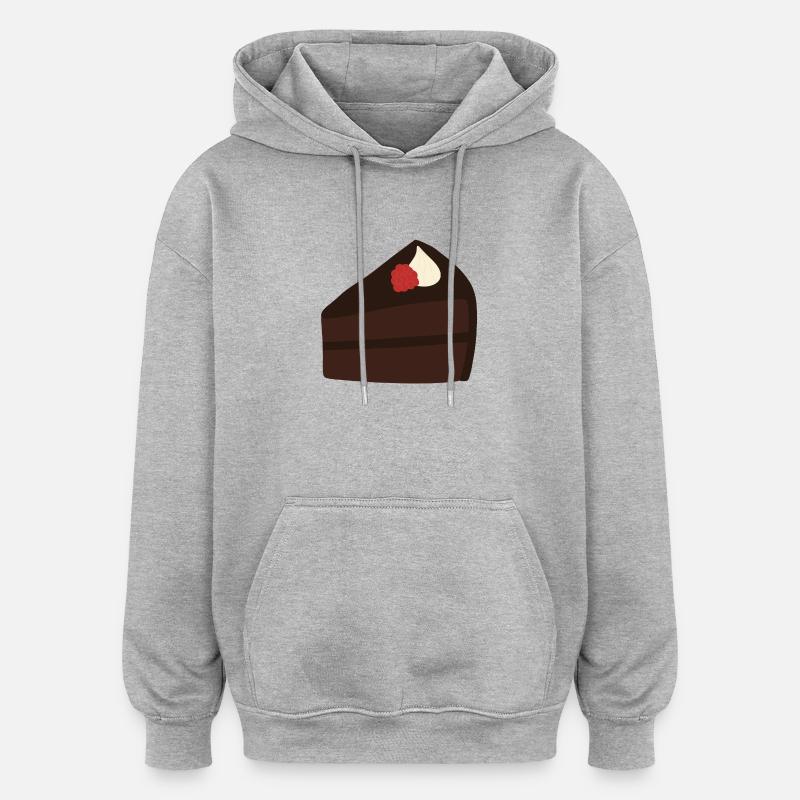 Décadent Framboise Chocolat Cake Design - Sweat à capuche oversize unisexe - gris chiné