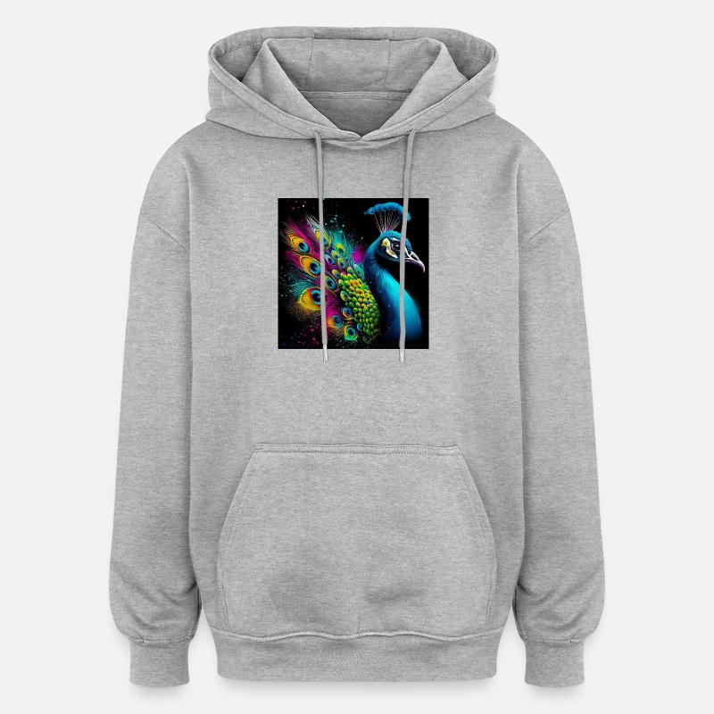 paon - Sweat à capuche oversize unisexe - gris chiné