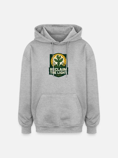 Reclaim the Light – Solarpunk - Oversized Unisex Hoodie - heather grey