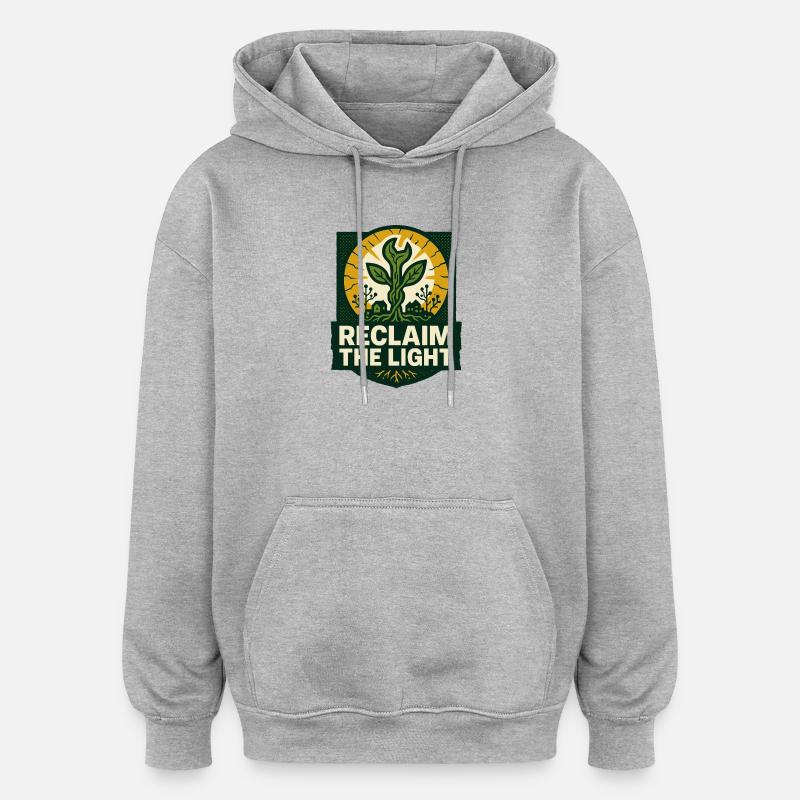 Récupérez la lumière – Solarpunk - Sweat à capuche oversize unisexe - gris chiné