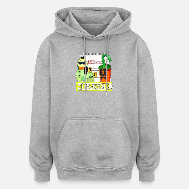 GOMME - Sweat à capuche oversize unisexe - gris chiné