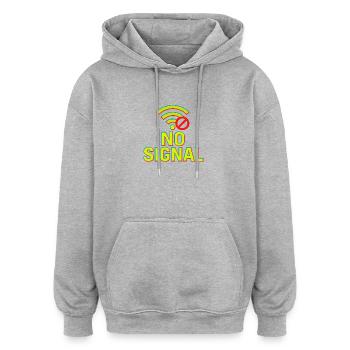 Glitch Tech Design - Oversized Unisex Hoodie - heather grey - Front - Noah (186cm)
