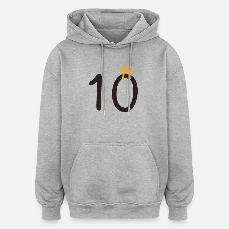10 - Sweat à capuche oversize unisexe - gris chiné