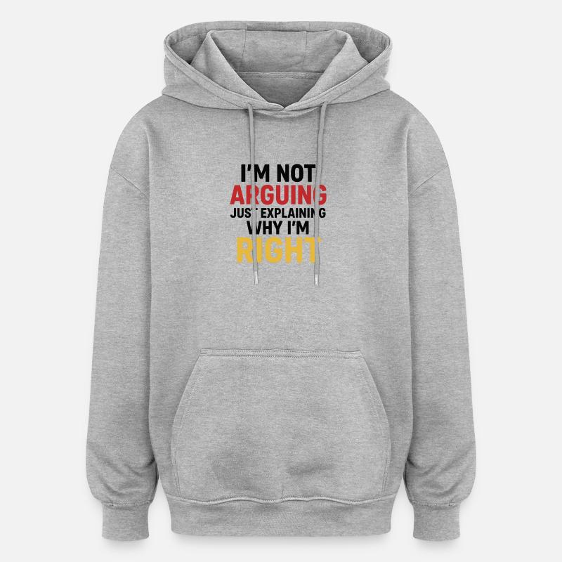 Expression de soi, Humour, Design - Sweat à capuche oversize unisexe - gris chiné