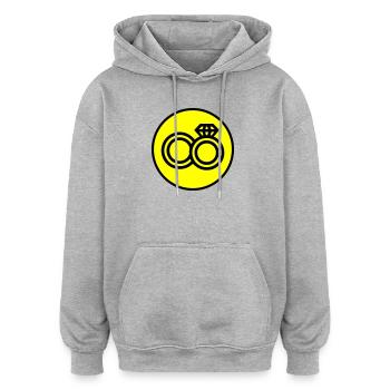 Alliances Icône de mariage - Sweat à capuche oversize unisexe - gris chiné - Devant - Noah (186cm)