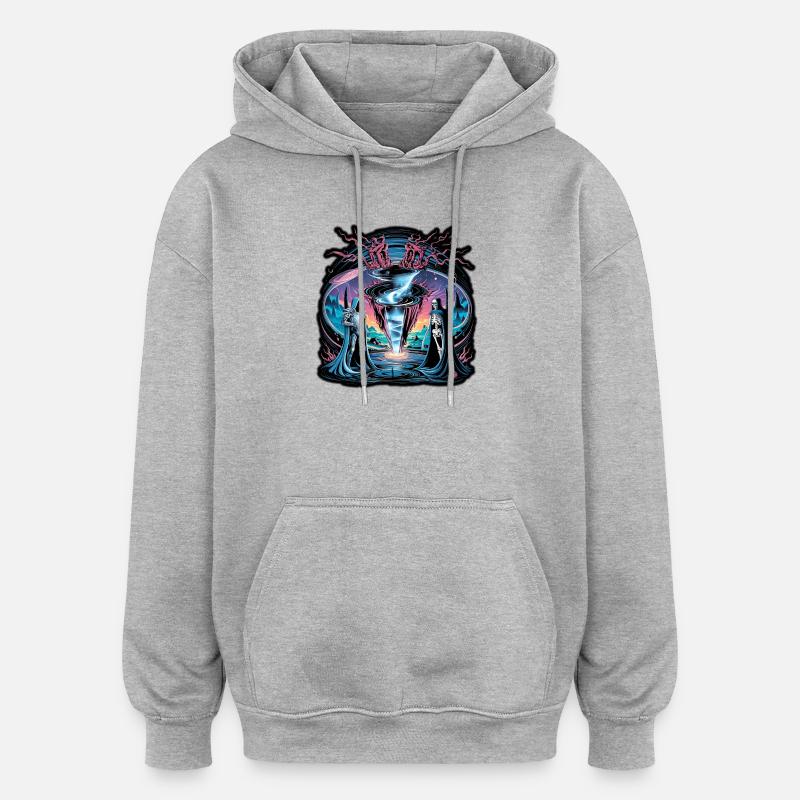 Faille cosmique avec gardiens du Vide - Sweat à capuche oversize unisexe - gris chiné