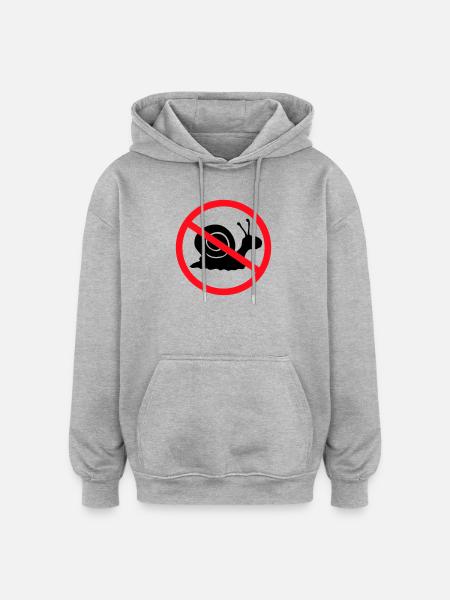 Panneau d'interdiction d'escargots sans préavis - Sweat à capuche oversize unisexe - gris chiné