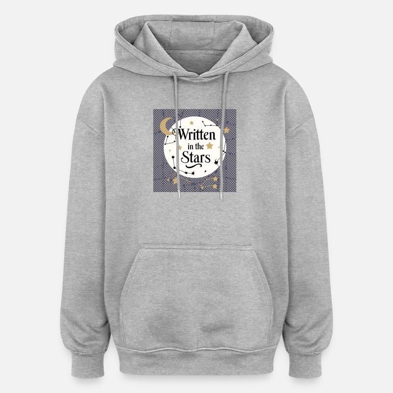 Écriture dans les étoiles - Sweat à capuche oversize unisexe - gris chiné