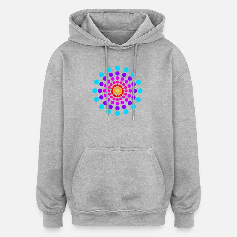 Mandala - Sweat à capuche oversize unisexe - gris chiné