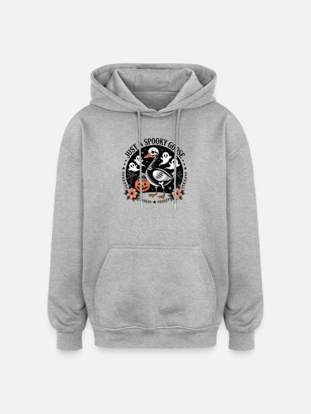 Just a Spooky Goose - Oversized Unisex Hoodie - heather grey