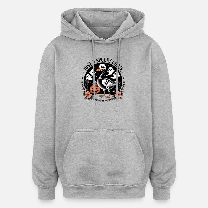 Nur eine gruselige Gans - Oversized Unisex Hoodie - Grau meliert