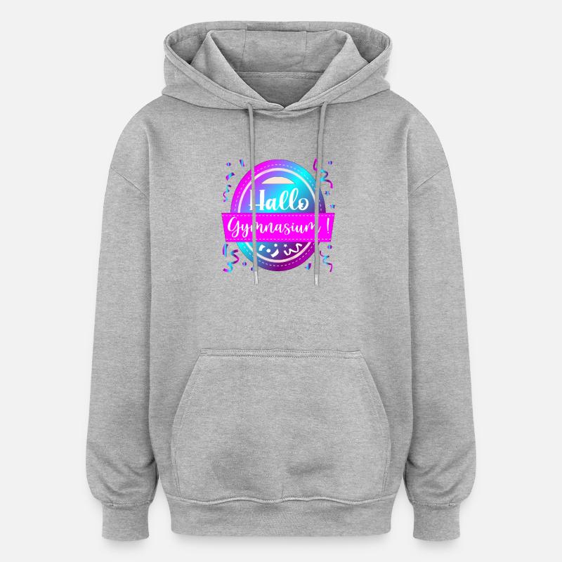 DÉBUT DE L'ÉCOLE LYCÉE BONJOUR - Sweat à capuche oversize unisexe - gris chiné