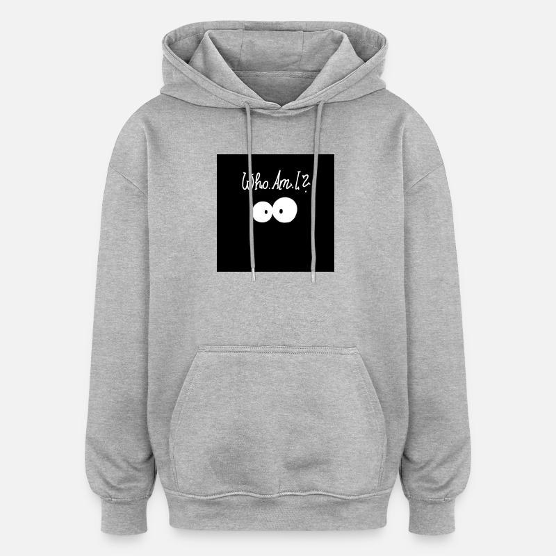 Wer bin ich? - Oversized Unisex Hoodie - Grau meliert