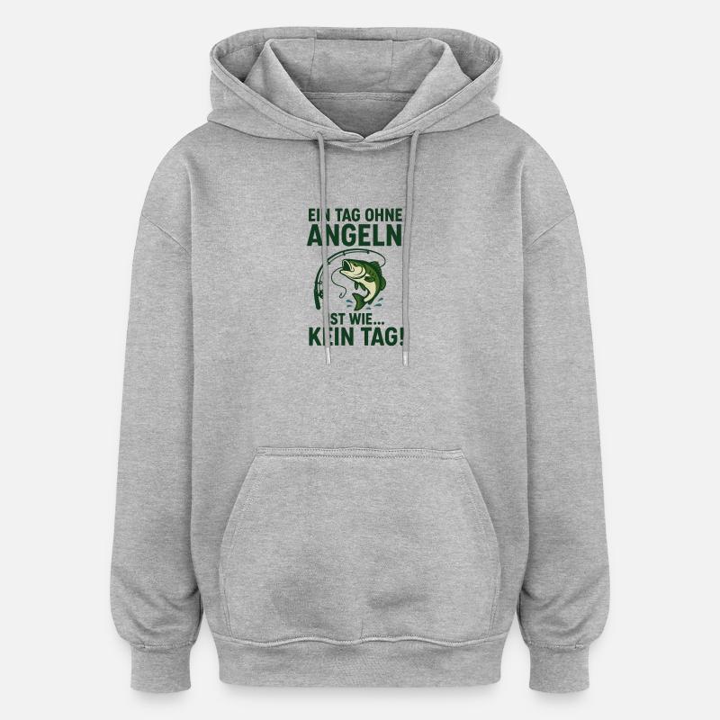 Journée sans pêche - Pas de journée - Sweat à capuche oversize unisexe - gris chiné