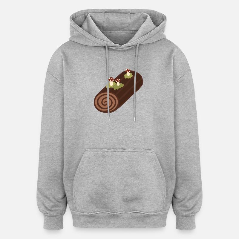 Bûche De Noël - Sweat à capuche oversize unisexe - gris chiné