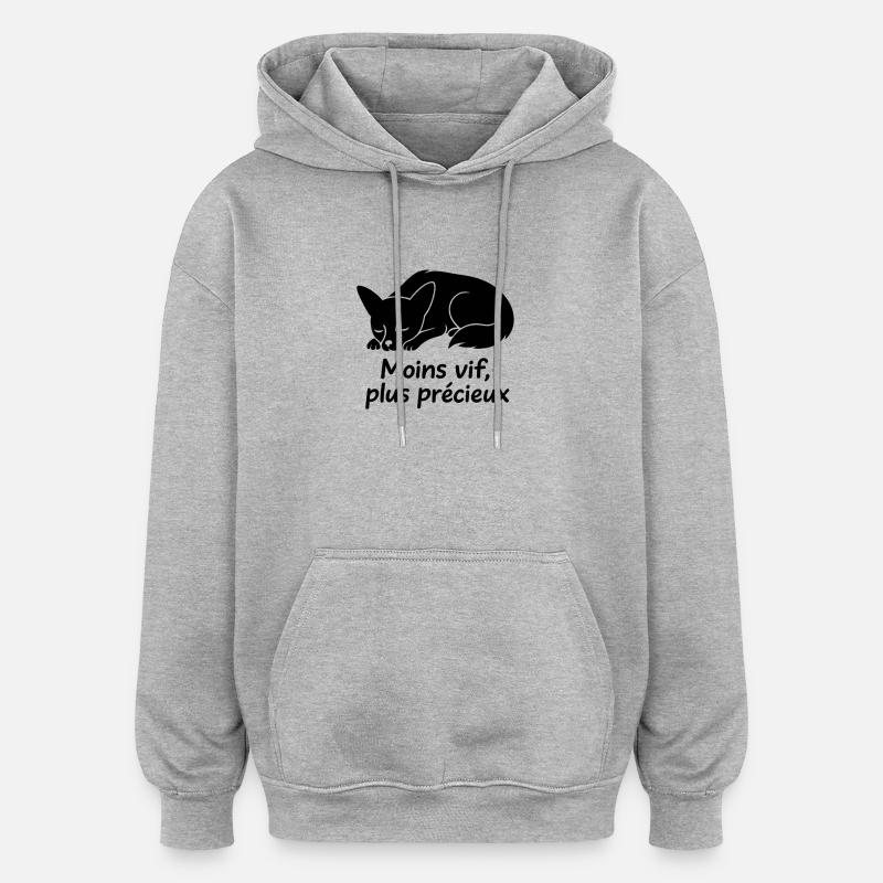 Schlafender Hund mit weniger lebendigem Text - Oversized Unisex Hoodie - Grau meliert