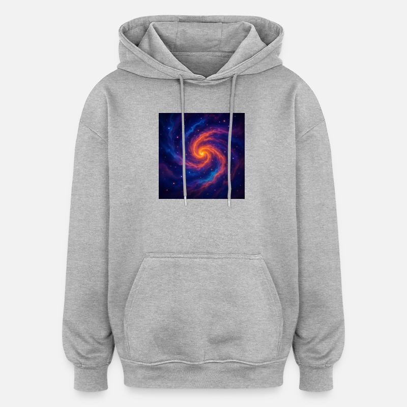 Vortex galactique dans l’espace - Sweat à capuche oversize unisexe - gris chiné