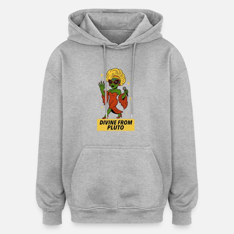 T-shirt Alien Queen – Divine de Pluton - Sweat à capuche oversize unisexe - gris chiné