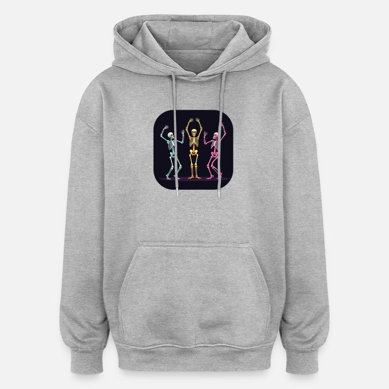 Danseuse squelette d’Halloween dansant - Sweat à capuche oversize unisexe - gris chiné