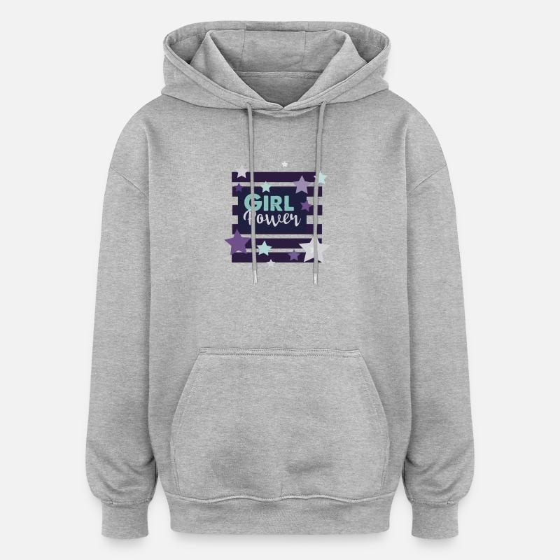 Conception de motivations de pouvoir féminin - Sweat à capuche oversize unisexe - gris chiné