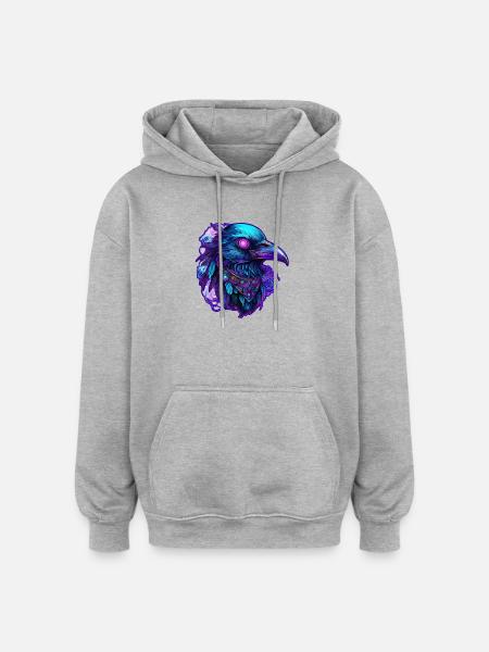 Dark Raven King – Spirit Guide - Oversized Unisex Hoodie - heather grey