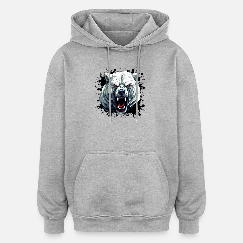 Polar Bär Eisbär - Oversized Unisex Hoodie - Grau meliert