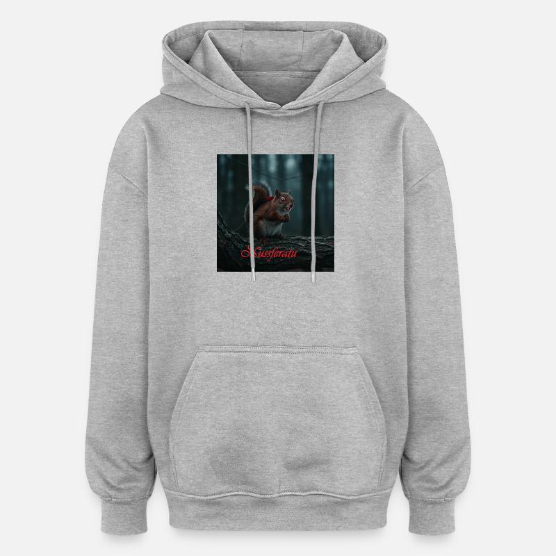 Nutferatu - Sweat à capuche oversize unisexe - gris chiné