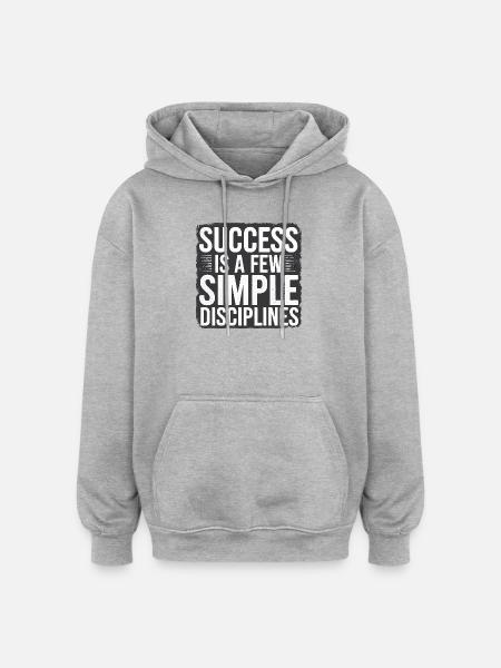 Inspirational Success Quote Typography - Oversized Unisex Hoodie - heather grey