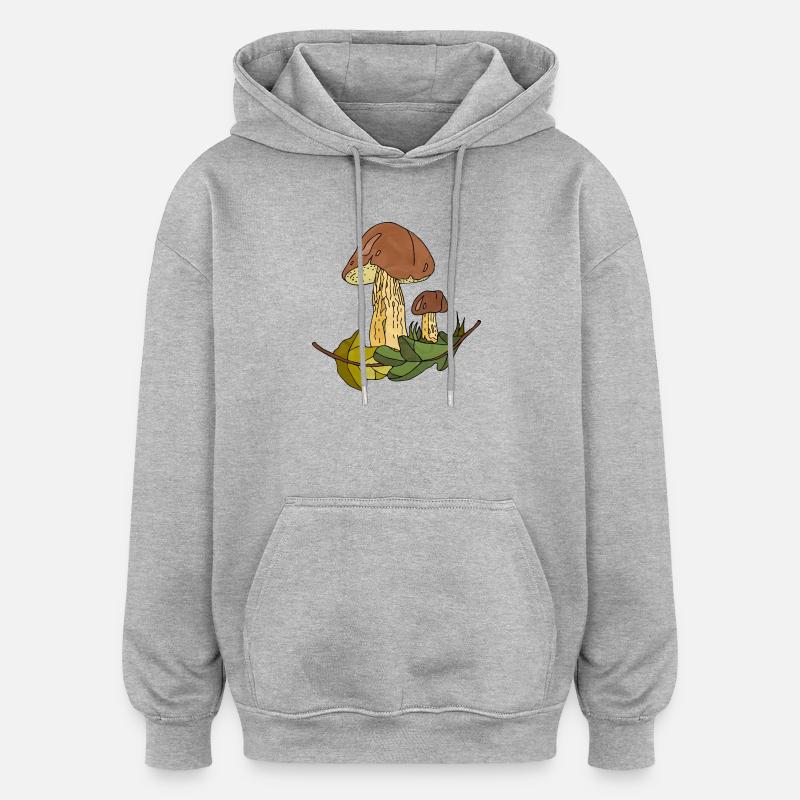 mycètes - Sweat à capuche oversize unisexe - gris chiné