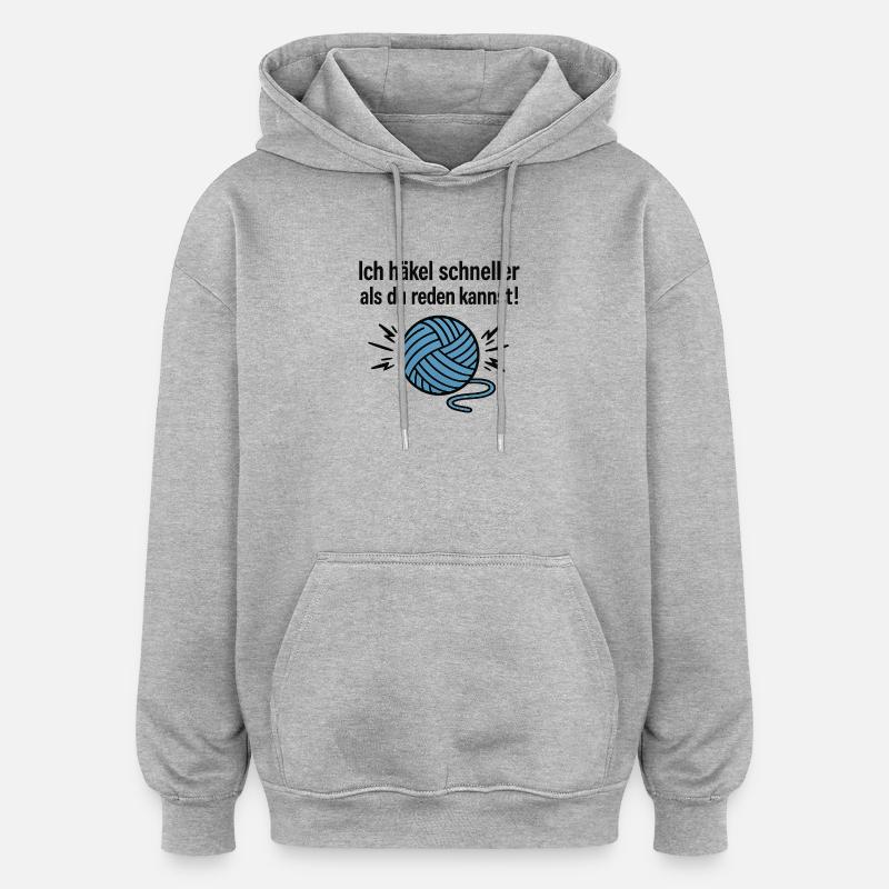 La turbine à tricoter - Sweat à capuche oversize unisexe - gris chiné