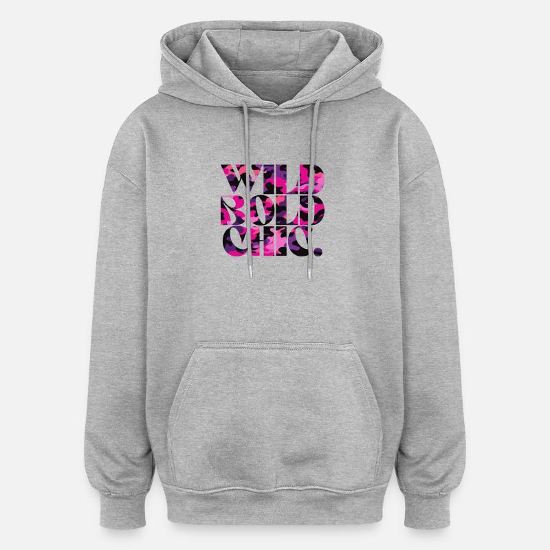 Wild Bold Chic Camo Pattern Design - Oversized Unisex Hoodie - heather grey